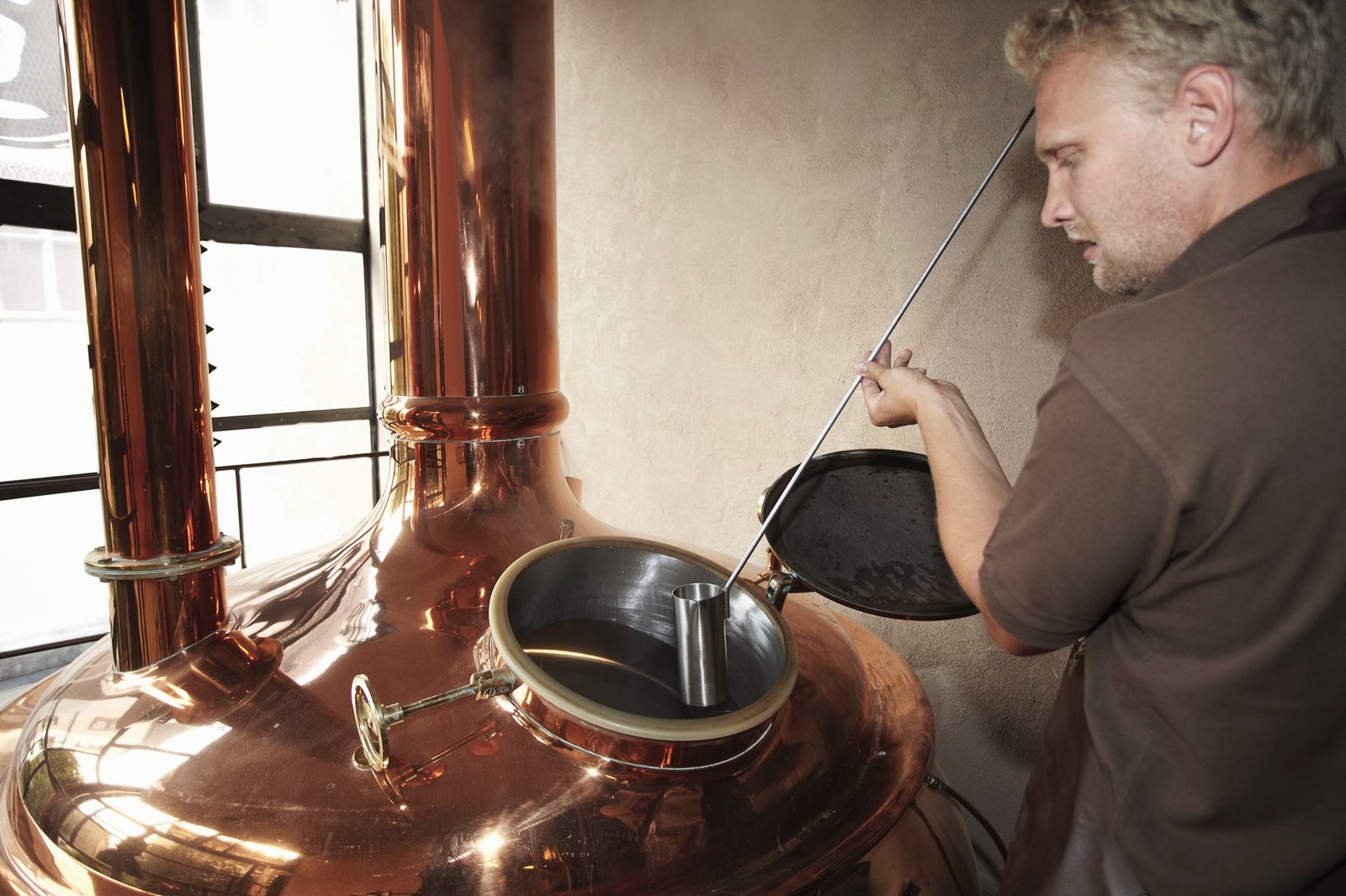 Man working at brewery